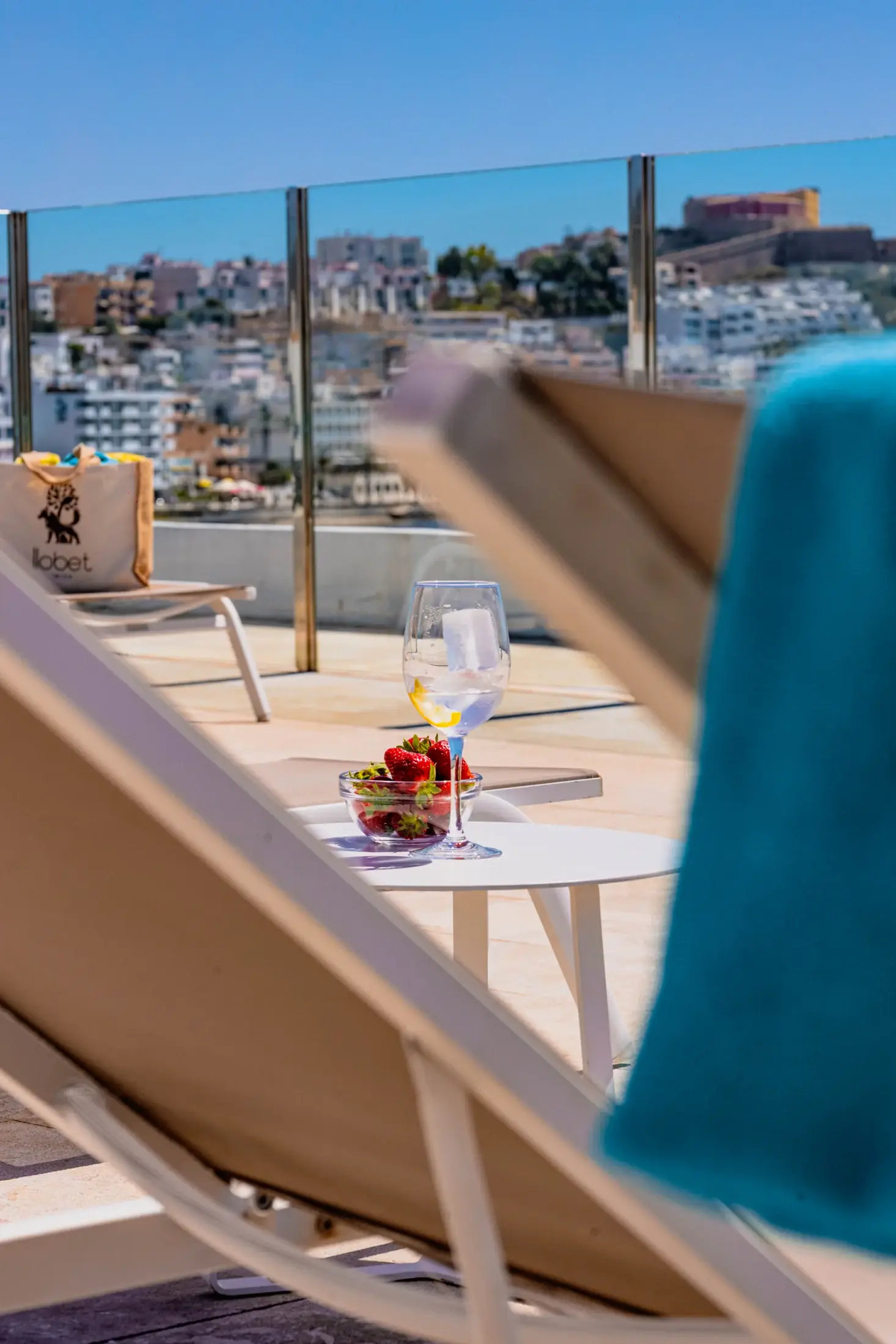 Private terrace overlooking Figueretas beach